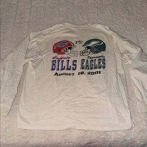Vintage NFL Buffalo Bills vs Eagles Delta White Long-Sleeve
